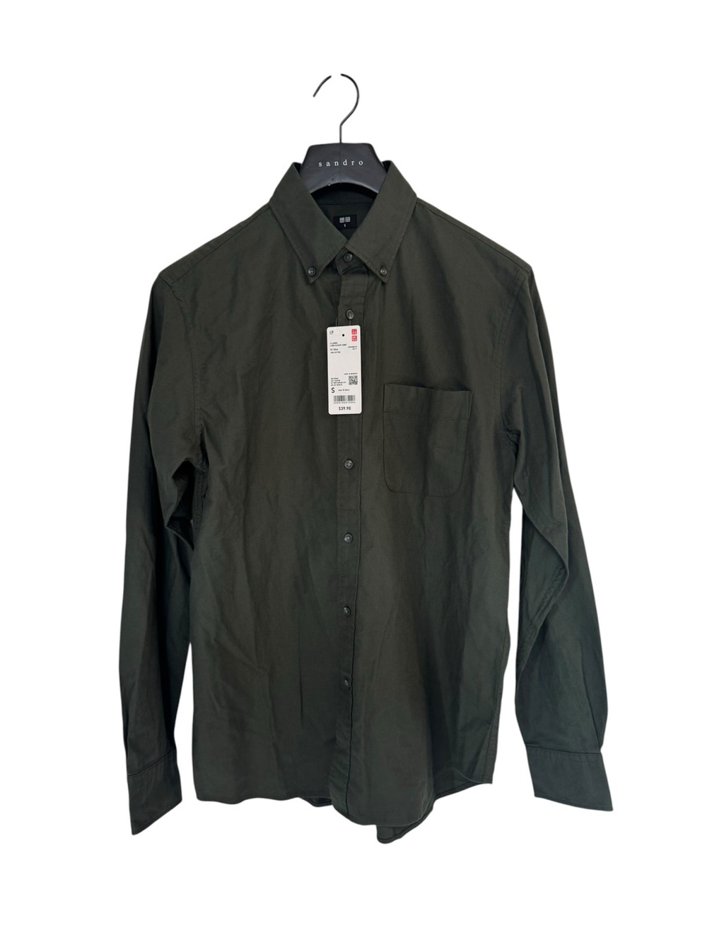 UNIQLO Men’s Olive Green Button-Down Shirt